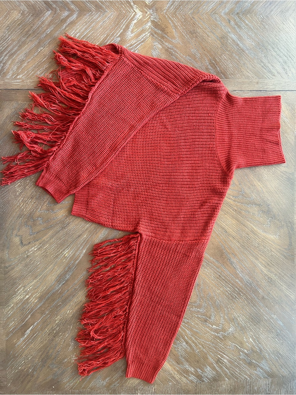Le Lis Red Turtleneck Fringe Knit Sweater - Picture 9 of 10